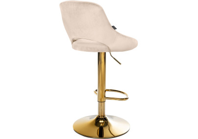 Sgabello da bar Milet in velluto color crema dorato
