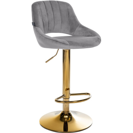 Tabouret de bar Milet en velours doré gris foncé