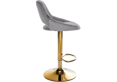 Taburete de bar Milet em veludo dourado cinza escuro