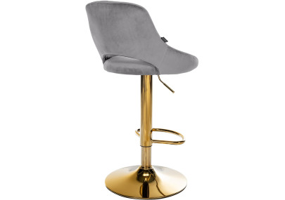 Tabouret de bar Milet, velours, or/gris foncé