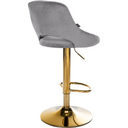 Tabouret de bar Milet en velours doré gris foncé