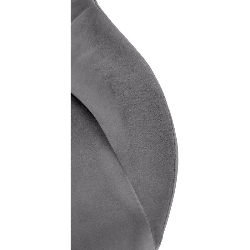 Tabouret de bar Milet en velours doré gris foncé