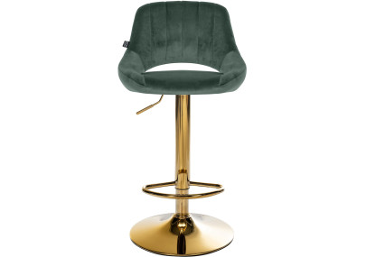Tabouret de bar Milet en velours doré vert