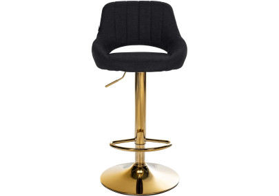 Lot de 2 tabourets de bar Milet en tissu noir.