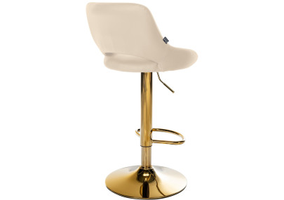 Conjunto de 2 taburetes de bar Milet, polipiel color crema