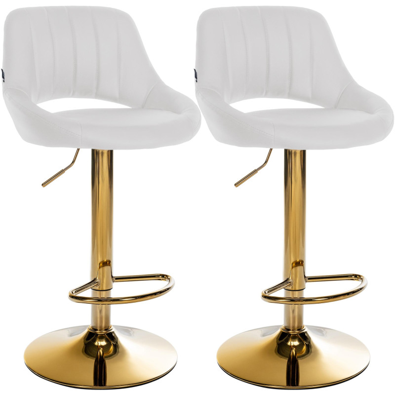 Conjunto de 2 taburetes de bar Milet, polipiel blanco G