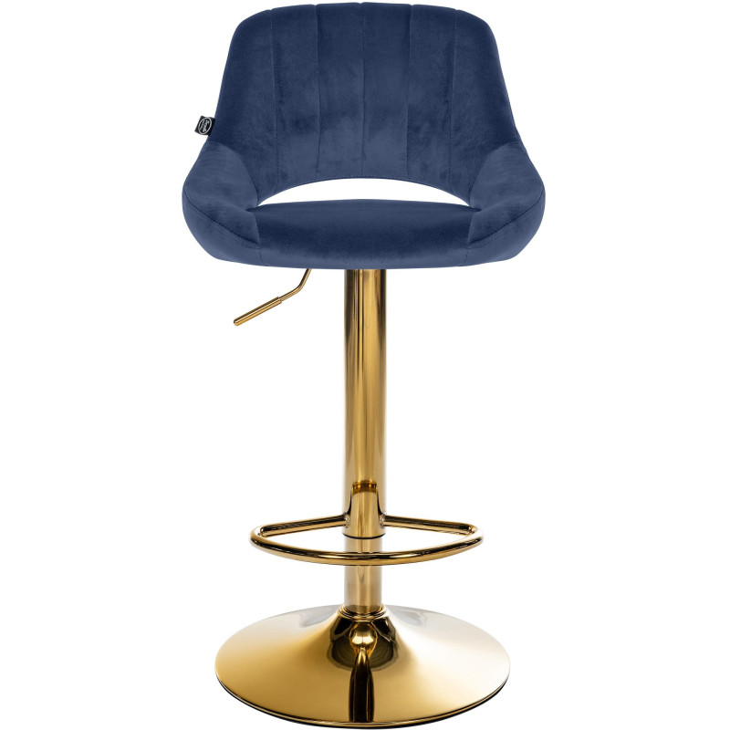 Coppia di sgabelli da bar Milet in velluto blu G