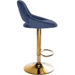 Coppia di sgabelli da bar Milet in velluto blu G