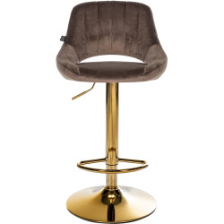 Ensemble de 2 tabourets de bar Milet en velours G brun