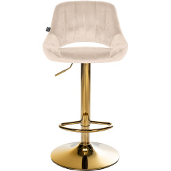 Conjunto de 2 taburetes de bar Milet en terciopelo G crema