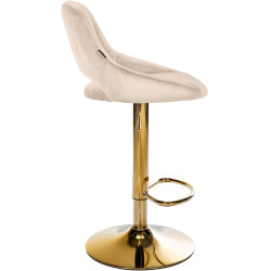 Conjunto de 2 taburetes de bar Milet en terciopelo G crema