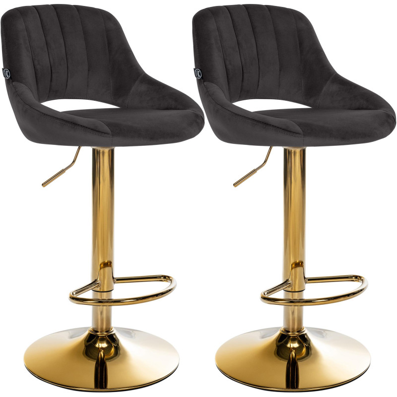 Ensemble de 2 tabourets de bar Milet en velours G noir