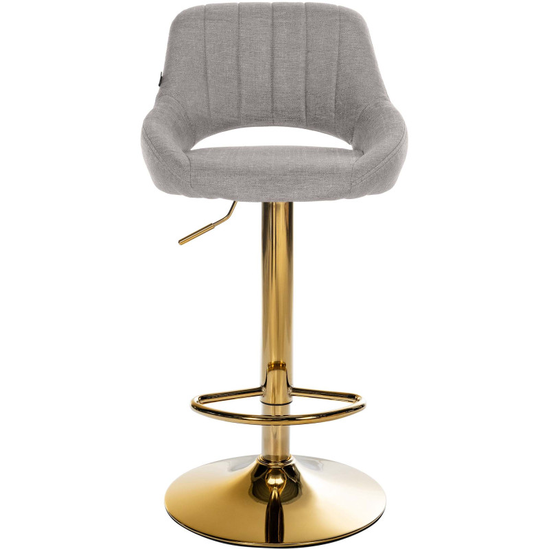 Ensemble de 2 tabourets de bar Milet en tissu G gris