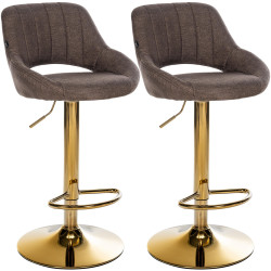 Ensemble de 2 tabourets de bar Milet en tissu G brun