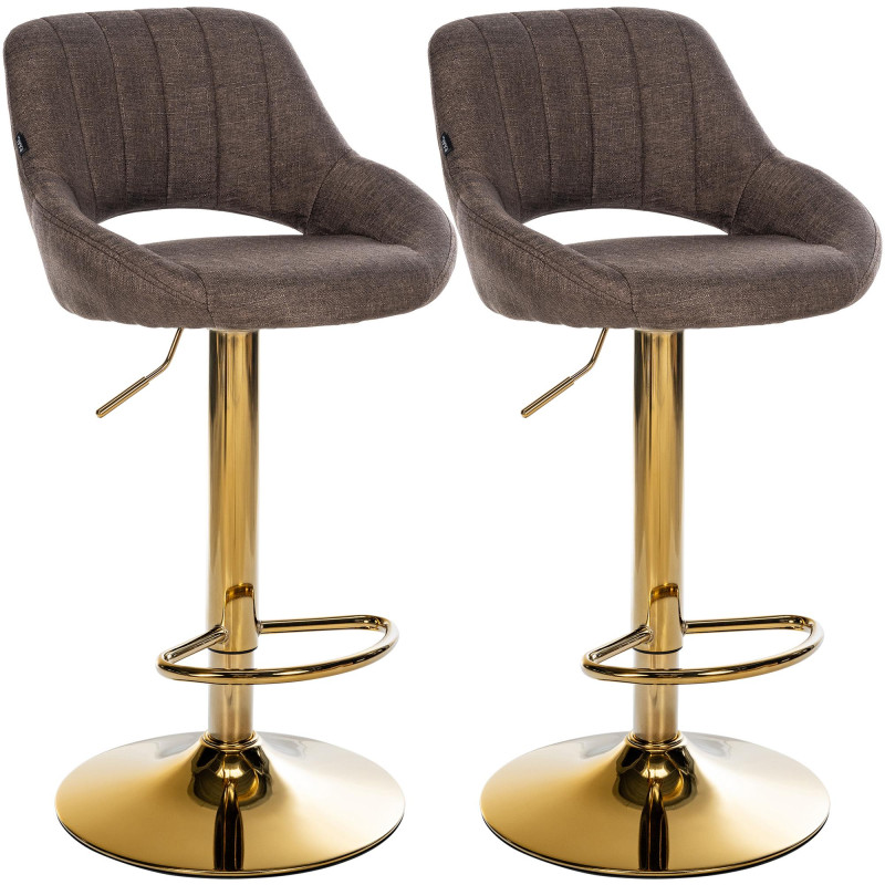 Ensemble de 2 tabourets de bar Milet en tissu G brun