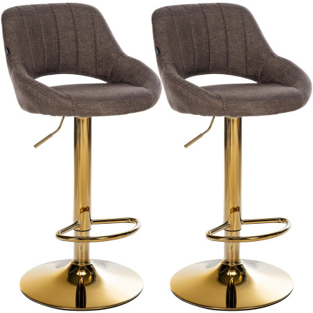 Ensemble de 2 tabourets de bar Milet en tissu G brun