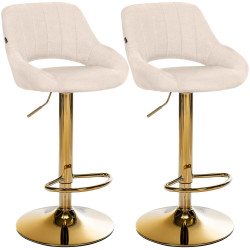 Conjunto de 2 bancos de bar Milet em tecido G creme