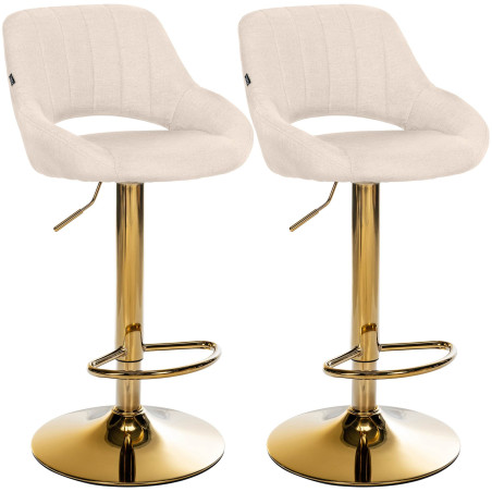 Coppia di sgabelli da bar Milet in tessuto color crema G