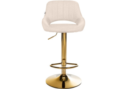 Ensemble de 2 tabourets de bar Milet en tissu crème.