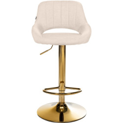 Coppia di sgabelli da bar Milet in tessuto color crema G