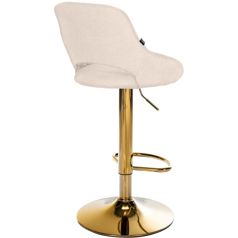 Ensemble de 2 tabourets de bar Milet en tissu G crème