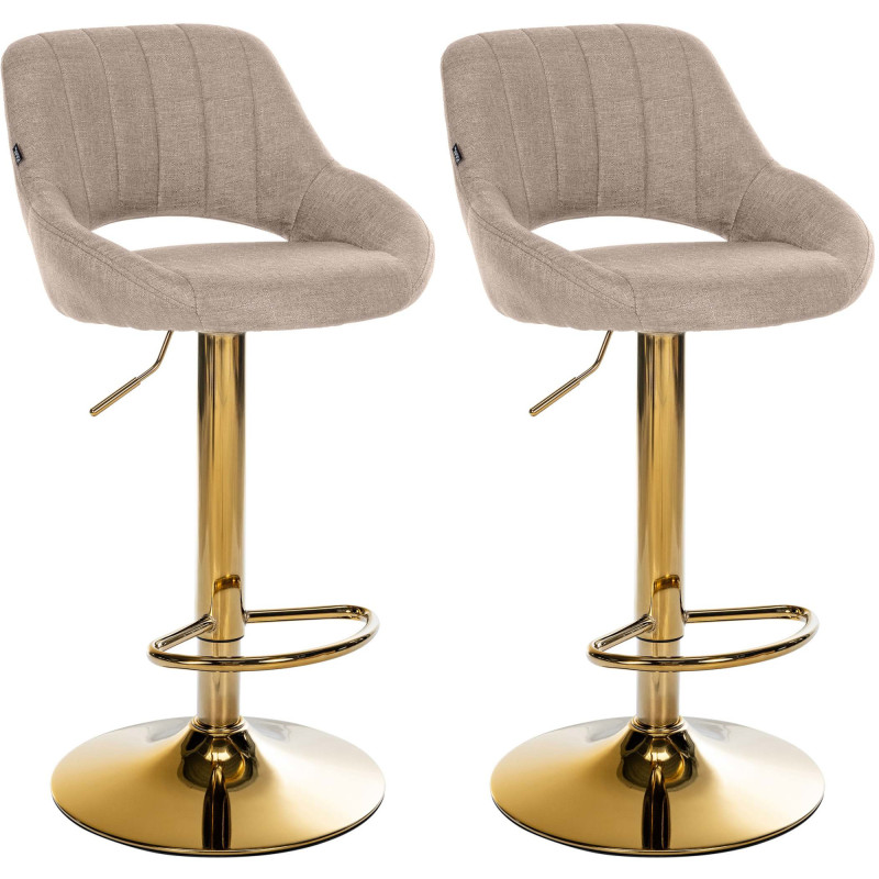 Conjunto de 2 bancos de bar Milet em tecido G taupe