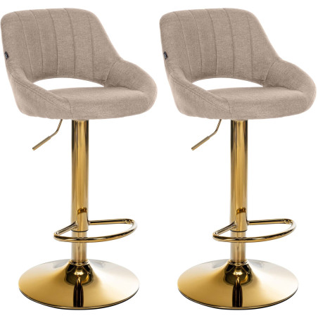 Ensemble de 2 tabourets de bar Milet en tissu G taupe
