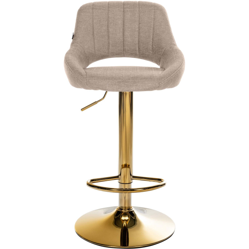 Conjunto de 2 bancos de bar Milet em tecido G taupe