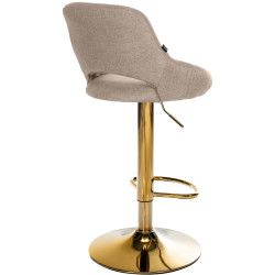 Ensemble de 2 tabourets de bar Milet en tissu G taupe