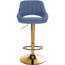 Conjunto de 2 taburetes de bar Milet en tela G azul