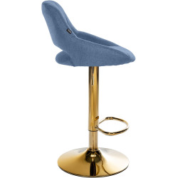 Ensemble de 2 tabourets de bar Milet en tissu G bleu