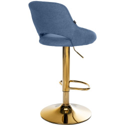 Conjunto de 2 taburetes de bar Milet en tela G azul