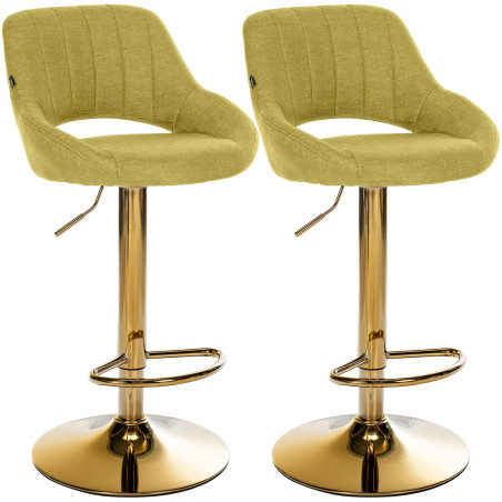 Ensemble de 2 tabourets de bar Milet en tissu G vert