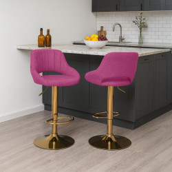 Ensemble de 2 tabourets de bar Milet en tissu G violet