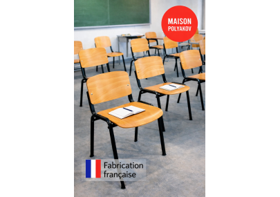 Sedia visitatore legno chiaro e metallo nero – Produzione francese – Sala d’attesa e riunioni – Villeneuve