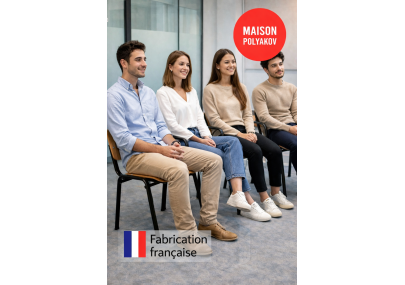 Sedia visitatore legno chiaro e metallo nero – Produzione francese – Sala d’attesa e riunioni – Villeneuve