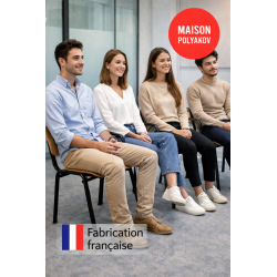 Chaise visiteur en bois clair et métal noir – Fabrication française – Pour Salle d’attente et réunion – Villeneuve