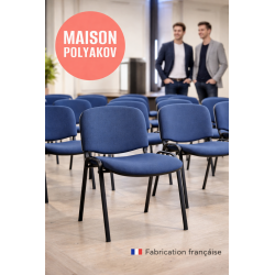 Chaise visiteur bureau bleue en tissu rembourré – Salle d’attente, réunion et conférence – Villeneuve