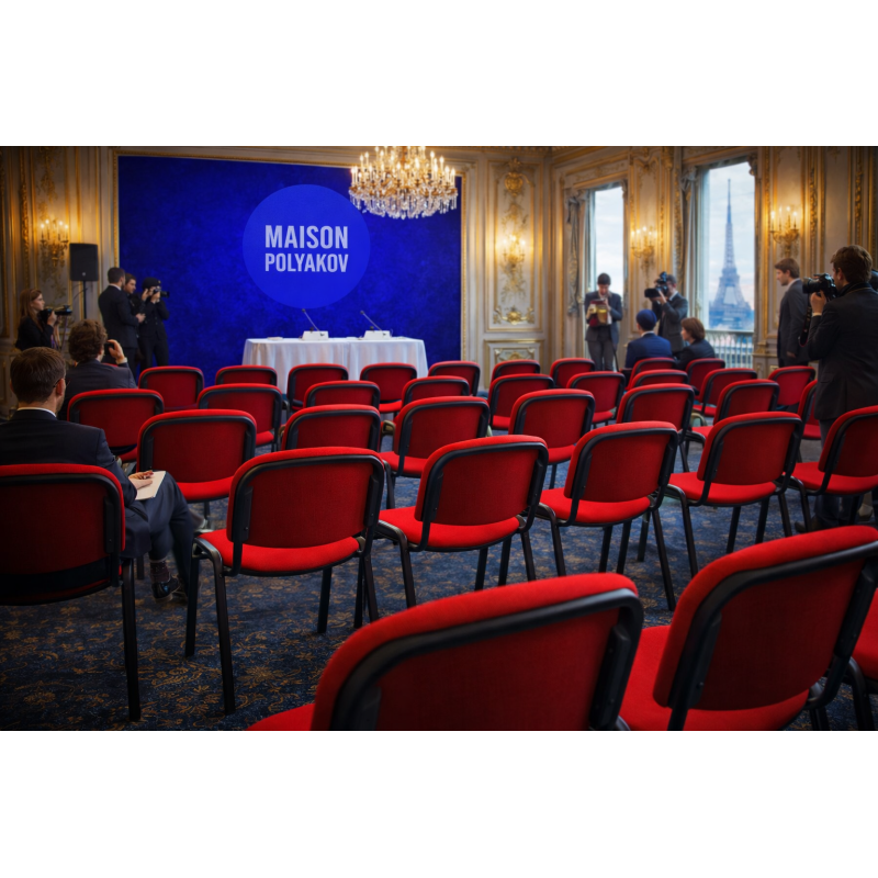 Silla de visitante para oficina roja en tela acolchada – Fabricación francesa – Sala de espera, reunión y conferencia – Villeneu