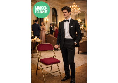 Silla plegable Saint-Rémy terciopelo burdeos – Recepción y Boda – Fabricación francesa