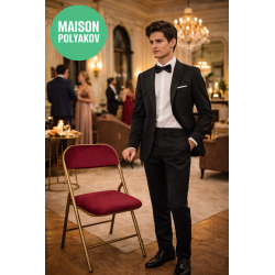 Chaise pliante Saint-Rémy velours bordeaux – Réception & Mariage – Fabrication française