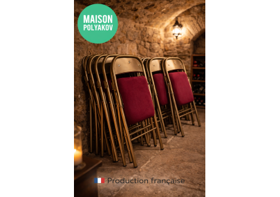 Silla plegable Saint-Rémy terciopelo burdeos – Recepción y Boda – Fabricación francesa