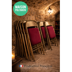 Chaise pliante Saint-Rémy velours bordeaux – Réception & Mariage – Fabrication française