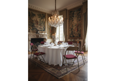 Silla plegable Saint-Rémy terciopelo burdeos – Recepción y Boda – Fabricación francesa