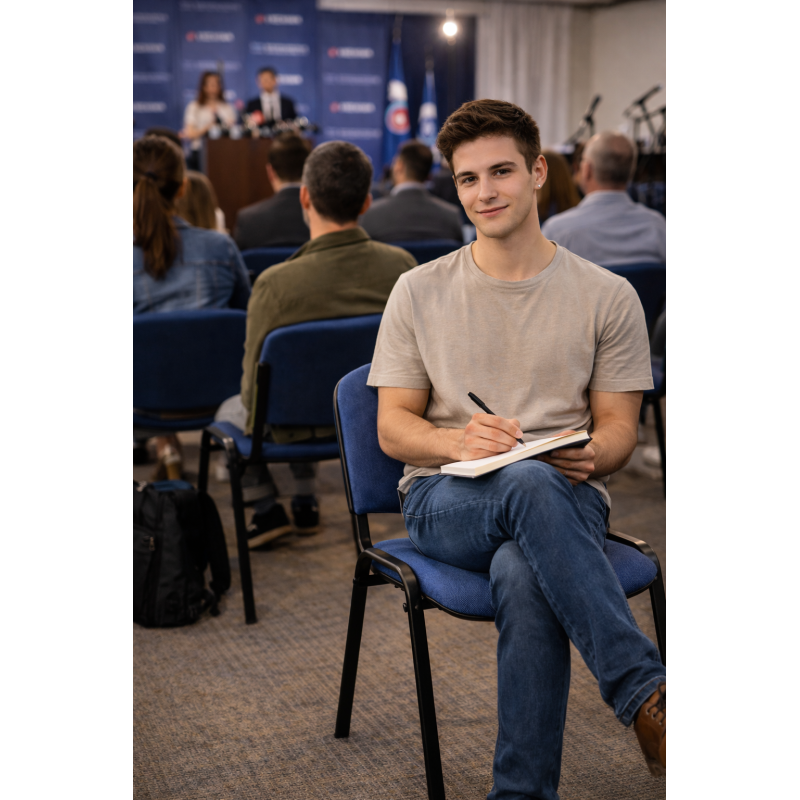 Silla de visitante para oficina azul en tela acolchada – Sala de espera, reunión y conferencia – Villeneuve