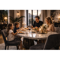 Chaise Bruxelles Velours Capitonnée Taupe – Pieds Métal Noir