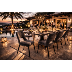 Cadeira Bruxelas Capitoneada Taupe – Pés em Metal Preto