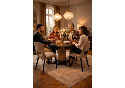 Silla Bruselas de Terciopelo Beige Arena Capitoneada – Patas de Metal Negro