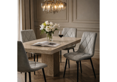 Chaise Opéra Gris Minéral – Élégance Sculpturale