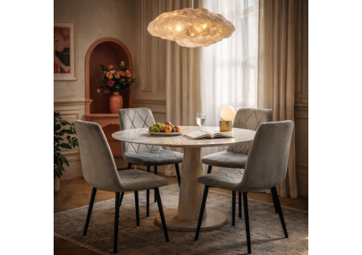 Silla Ópera Gris Mineral – Elegancia Escultórica